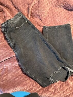 Women’s Just Black Denim High-Rise Disteessed Straight Leg Jeans